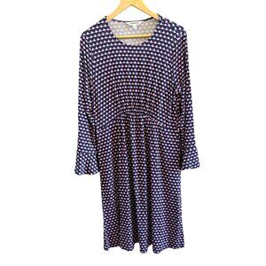 Boden Womens Flute Sleeve Jersey Dress Size 12R Sherbert Crescent Stamp